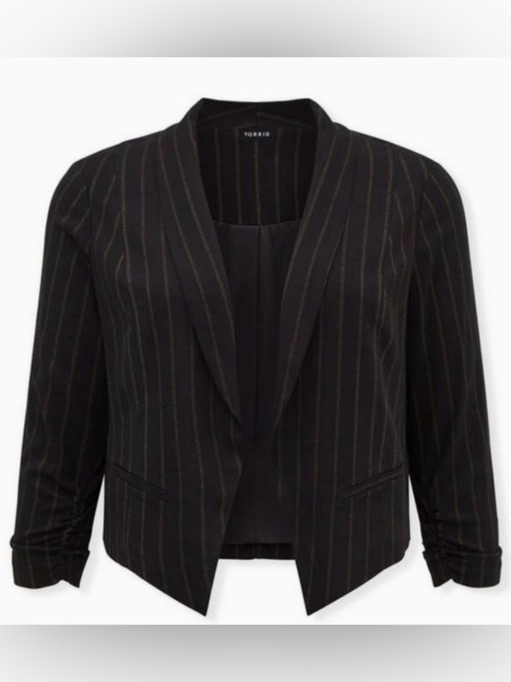 Torrid Black Pinstripe Blazer
